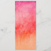 Watercolor Hot Pink and Orange Wedding  Menu メニュー (裏面)