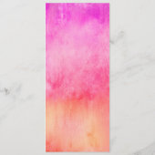 Watercolor Hot Pink and Orange Wedding  Menu メニュー (裏面)