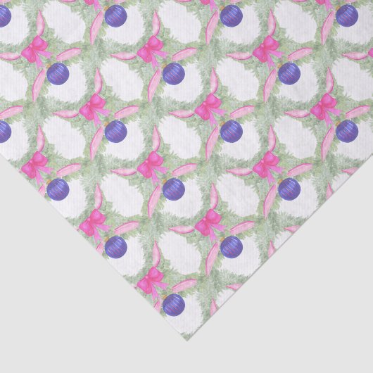 Watercolor Hot Pink Bow Garland Christmas 薄葉紙 (詳細)