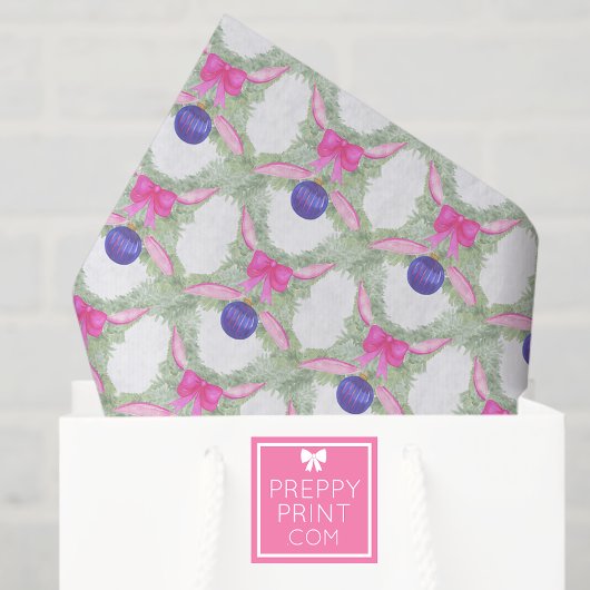 Watercolor Hot Pink Bow Garland Christmas 薄葉紙