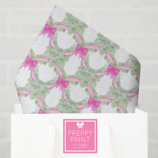 Watercolor Hot Pink Bow Garland Christmas 薄葉紙