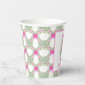 Watercolor Hot Pink Bow Ginger Jar Christmas Tree 紙コップ (右)