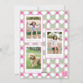 Watercolor Hot Pink Bows Garland Christmas Photo シーズンカード (裏面)