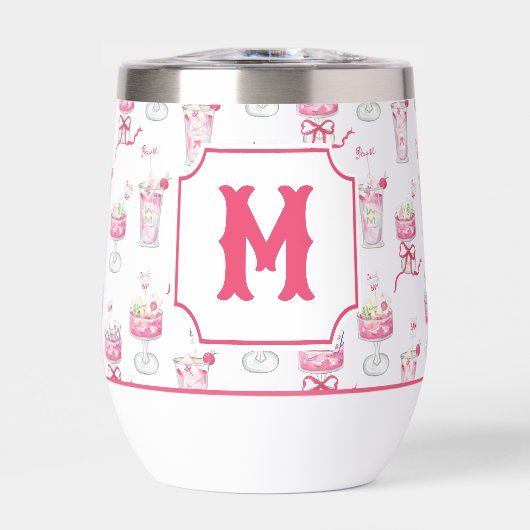 Watercolor Hot Pink Mahjong Cocktails (正面)