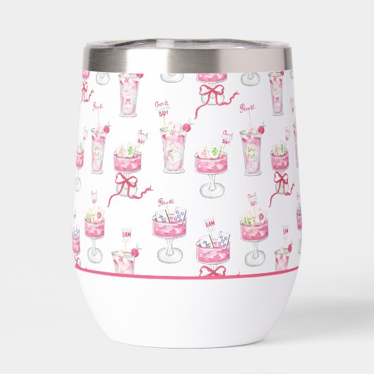 Watercolor Hot Pink Mahjong Cocktails (背面)