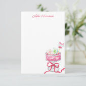 Watercolor Hot Pink Mahjong Cocktails サンキューカード (スタンド正面)