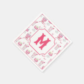 Watercolor Hot Pink Mahjong Cocktails スタンダードカクテルナプキン (角)