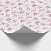 Watercolor Hot Pink Mahjong Cocktails ラッピングペーパー (角)