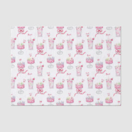 Watercolor Hot Pink Mahjong Cocktails 薄葉紙