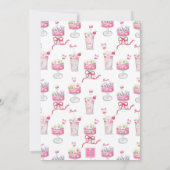 Watercolor Hot Pink Mahjong Cocktails Party 招待状 (裏面)