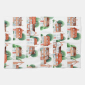 Watercolor House Home Art キッチンタオル (横)