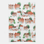 Watercolor House Home Art キッチンタオル (縦)