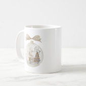 Watercolor House in Snow Globe コーヒーマグカップ (正面左)