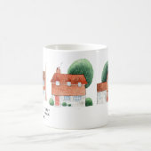 Watercolor House New Home Personalized コーヒーマグカップ (中央)