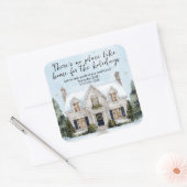 Watercolor House Real Estate Pop-By Christmas スクエアシール (封筒)