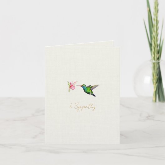 Watercolor Humming bird Sympathy card サンキューカード (正面)
