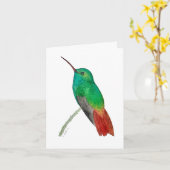 Watercolor Hummingbird  カード (黄色い花)