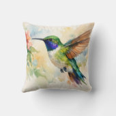 Watercolor Hummingbird クッション (裏面)