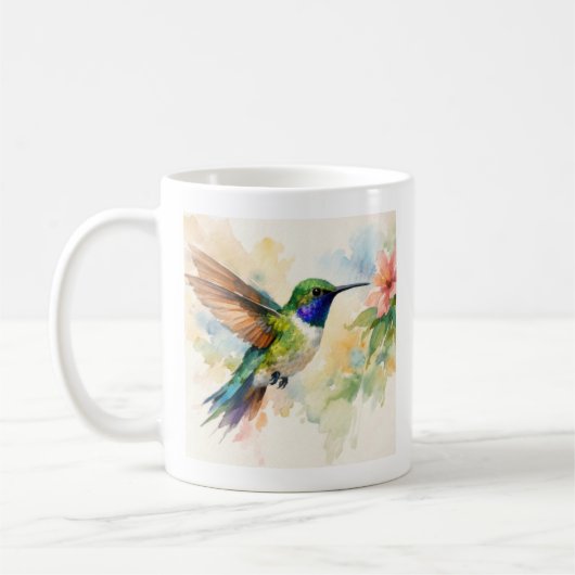 Watercolor Hummingbird コーヒーマグカップ (左)