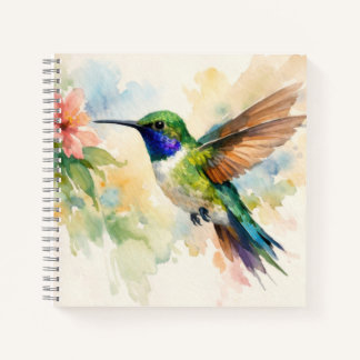 Watercolor Hummingbird ノートブック