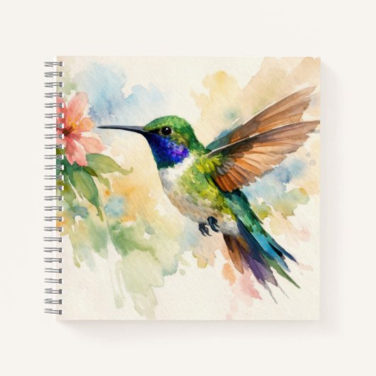 Watercolor Hummingbird ノートブック (正面)