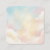 Watercolor Hummingbird & Pastel Clouds Baby Shower エンクロージャーカード (裏面)