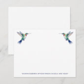 Watercolor Hummingbird Quote Memorial Remembrance ノートカード (正面/裏面)
