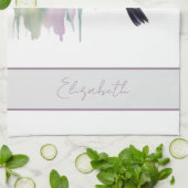 Watercolor Hummingbird with Florals キッチンタオル (折り畳み)