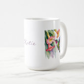 Watercolor Hummingbird with Florals コーヒーマグカップ (正面右)