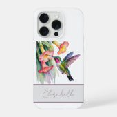 Watercolor Hummingbird with Florals iPhoneケース (裏面)