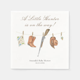 Watercolor Hunter Baby Shower スタンダードカクテルナプキン