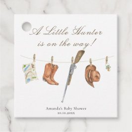 Watercolor Hunter Baby Shower フェイバータグ