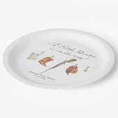 Watercolor Hunter Baby Shower ペーパープレート (アングル)