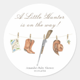 Watercolor Hunter Baby Shower ラウンドシール