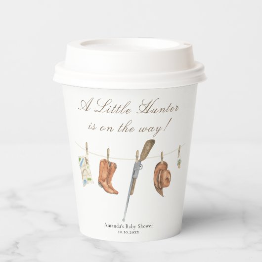 Watercolor Hunter Baby Shower 紙コップ (正面)