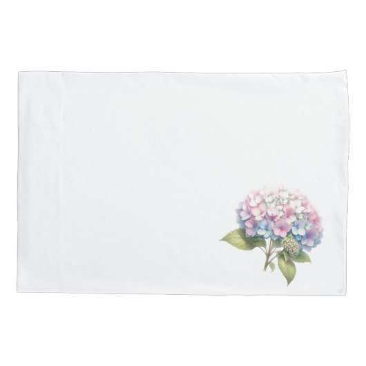 Watercolor Hydrangea Floral Pattern  枕カバー (裏面)