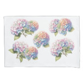 Watercolor Hydrangea Floral Pattern  枕カバー (正面)