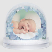 watercolor hydrangea frame Baptism thank you  (正面)