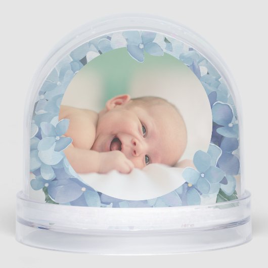 watercolor hydrangea frame Baptism thank you  (正面)