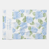 Watercolor Hydrangea Name キッチンタオル (横)