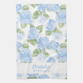 Watercolor Hydrangea Name キッチンタオル (縦)