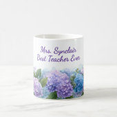 Watercolor Hydrangea Teacher Appreciation Script コーヒーマグカップ (中央)