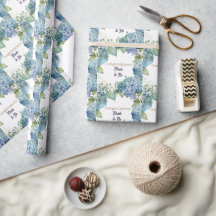 Watercolor Hydrangeas “Congratulations” Wrapping 