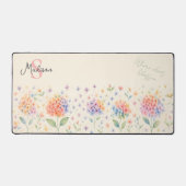 Watercolor Hydrangeas in Pastel Bloom デスクマット (正面)