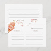 Watercolor Ice cream Bridal shower Recipe card ノートカード (正面/裏面)