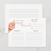 Watercolor Ice cream Bridal shower Recipe card ノートカード (正面/裏面)