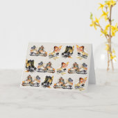 Watercolor Ice Skates with Autumn Leaves Pattern   カード (黄色い花)