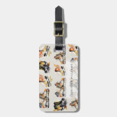 Watercolor Ice Skates with Autumn Leaves Pattern   ラゲッジタグ (正面縦)