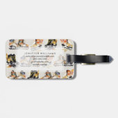 Watercolor Ice Skates with Autumn Leaves Pattern   ラゲッジタグ (裏面横)