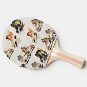 Watercolor Ice Skates with Autumn Leaves Pattern   卓球ラケット (横)